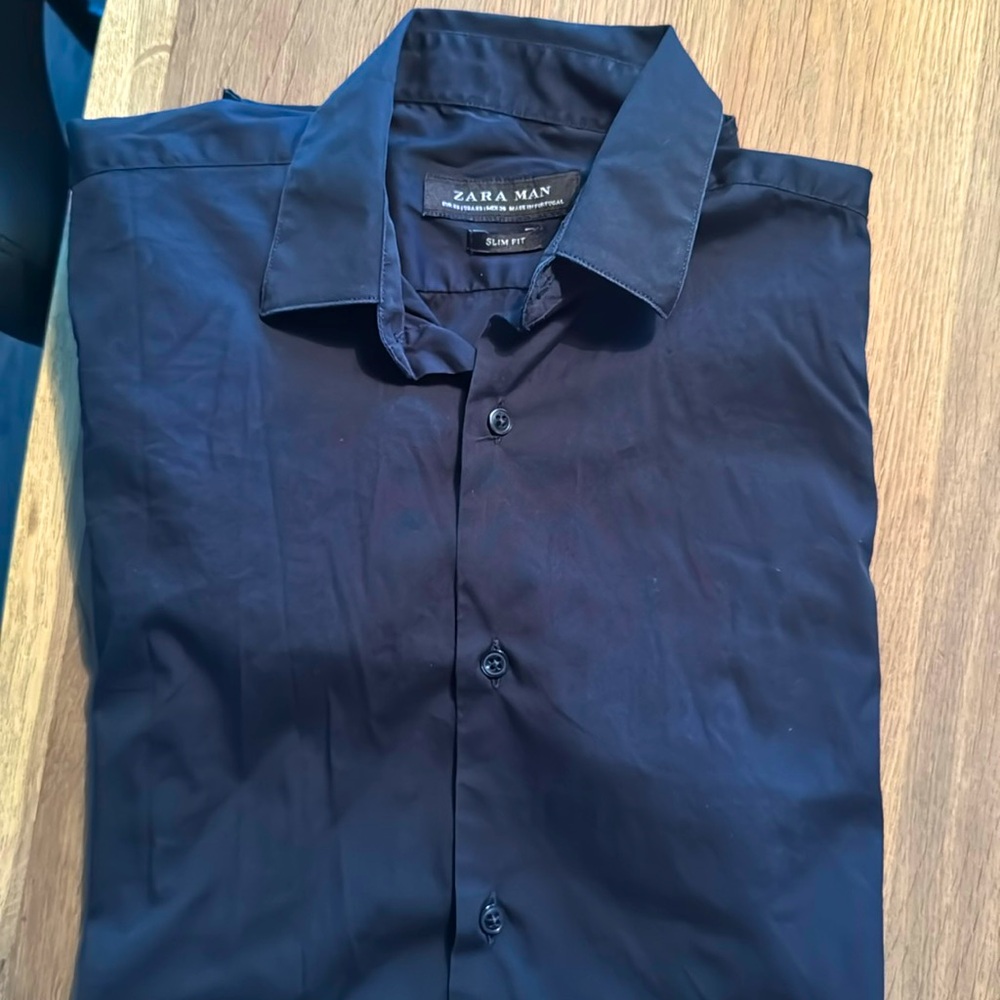 Zara Man slim fit short sleeve dress shirt